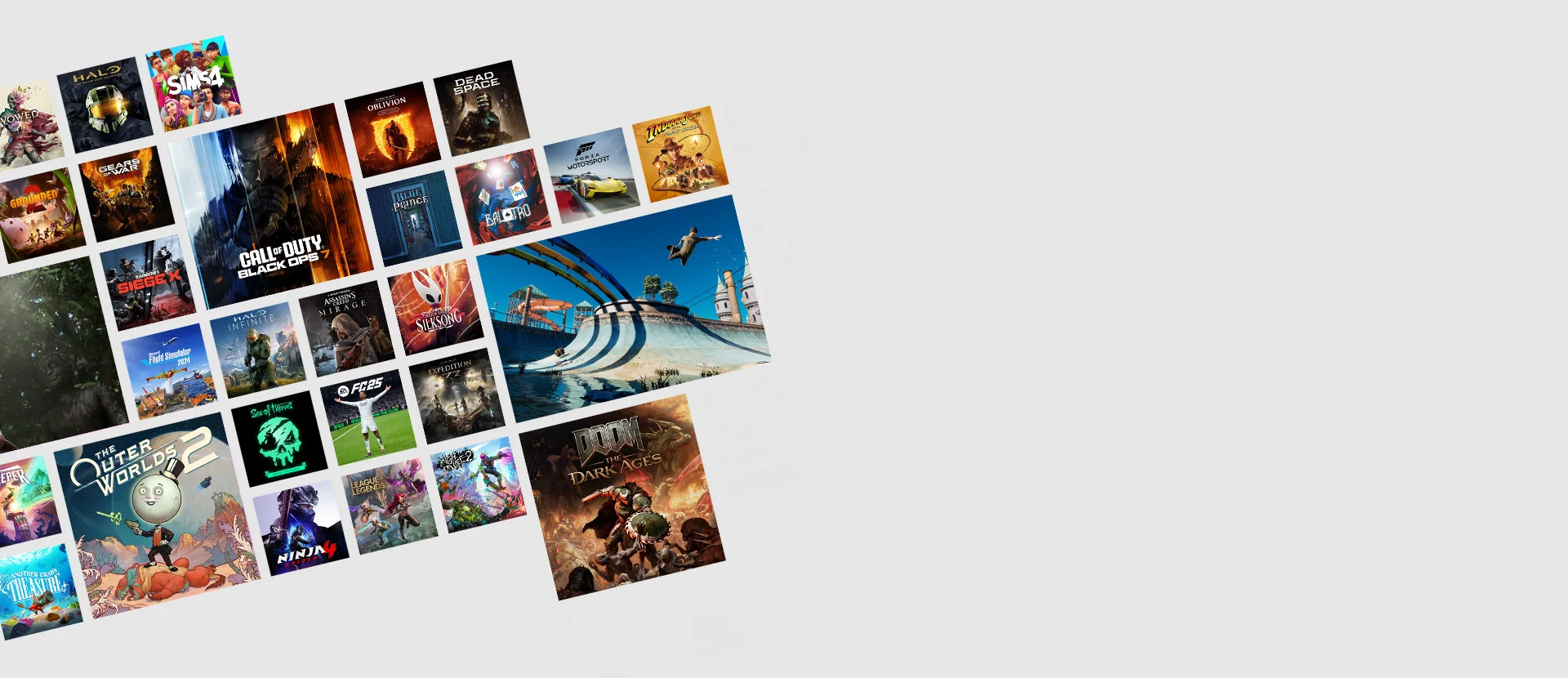 Official PC Game Pass artwork showing the Xbox app on a Windows gaming setup