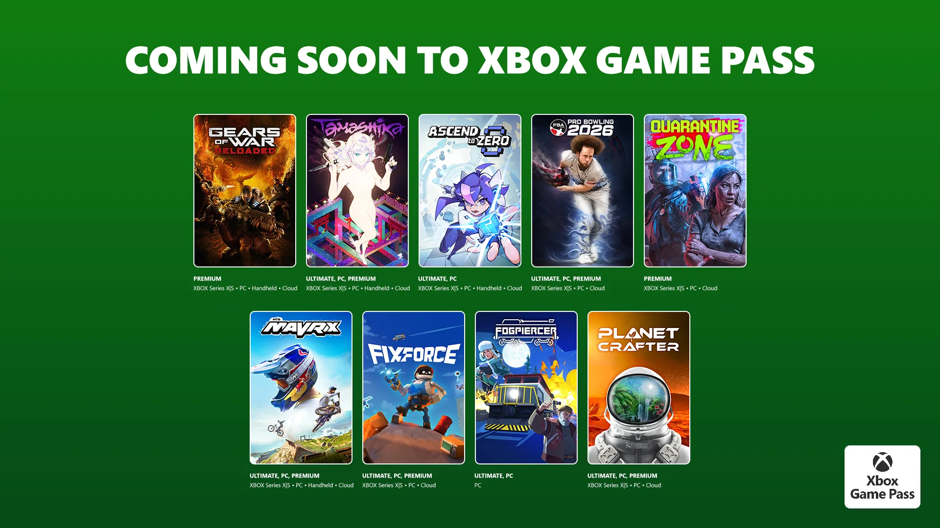 Official Xbox Game Pass July 2026 Wave 1 lineup artwork